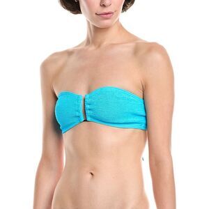 Bond-Eye Swim Womens  Tie-Back Blake Bandeau Bikini Top, Blue
